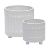 Picture of Ceramic Fluted Planter with Feet 6" and 8" - Set o