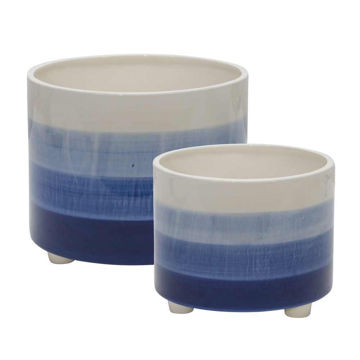 Picture of Ceramic Footed Planter 10" and 12" - Set of 2 - Bl