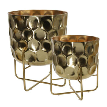 Picture of Metal 12" and 15" Hammered Planter - Set of 2 - Go