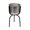 Picture of Metal 20" Planter on Tripod - Silver and Black