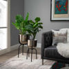 Picture of Metal 20" Planter on Tripod - Silver and Black