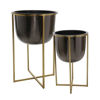 Picture of Metal 21" and 25" Planter with stand - Set of 2 -