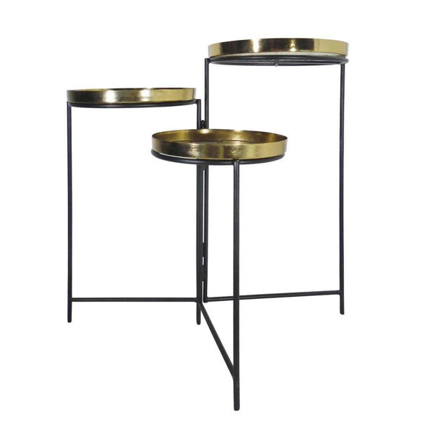 Picture of Metal 21" Foldable Planter Trio - Gold and Black
