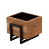 Picture of Wood and Metal 7" and 10" Square Planters - Brown