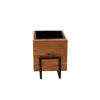 Picture of Wood and Metal 7" and 10" Square Planters - Brown