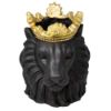 Picture of Resin 9" Lion Planter with Crown - Black
