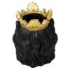 Picture of Resin 9" Lion Planter with Crown - Black