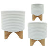 Picture of Textured 11" Planter with Stand - White