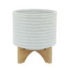 Picture of Textured 8" Planter with Stand - White