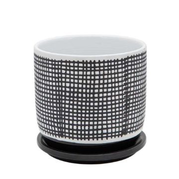 Picture of Mesh Design 6" Planter with Saucer - Gray