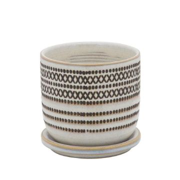 Picture of Azted 5" Planter with Saucer - Beige