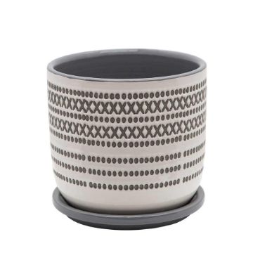 Picture of Azted 6" Planter with Saucer - Gray