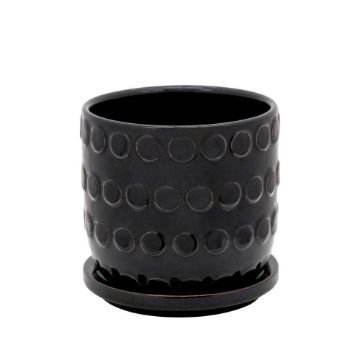 Picture of Bubble 5" Planter with Saucer - Black