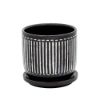 Picture of Vertical Lines 5" Planter with Saucer - Black