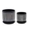 Picture of Vertical Lines 5" Planter with Saucer - Black