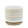 Picture of Criss-Cross 6" Planter with Saucer - Beige