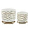 Picture of Criss-Cross 6" Planter with Saucer - Beige