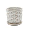 Picture of Wiggly 5" Planter with Saucer - Beige