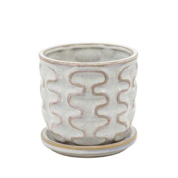 Picture of Wiggly 5" Planter with Saucer - Beige