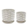 Picture of Wiggly 5" Planter with Saucer - Beige