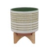 Picture of Aztec 10" Planter with Wood Stand - Olive