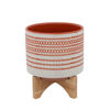 Picture of Aztec 8" Planter with Wood Stand - Orange