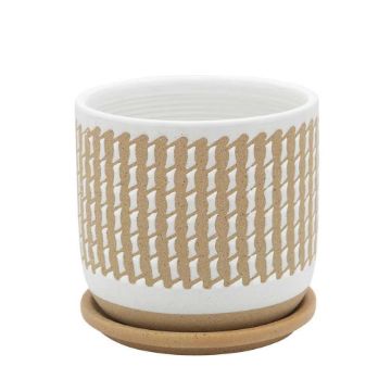 Picture of Wave 6" Planter with Saucer - Brown