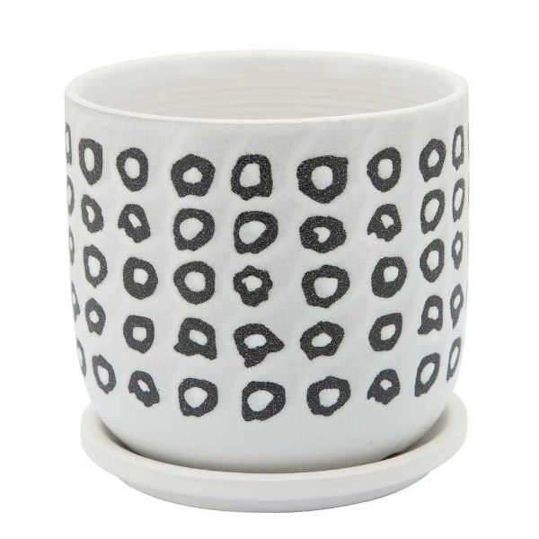 Picture of Aztec 6" Planter with Saucer - Black