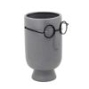 Picture of Face with Glasses 9" Planter - Gray