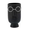 Picture of Face with Glasses 9" Planter - Black