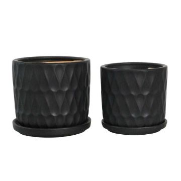 Picture of Teardrop Planters with Saucer 5" and 6" - Set of 2