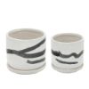 Picture of Painted Planters with Saucer 5" and 6" - Set of 2