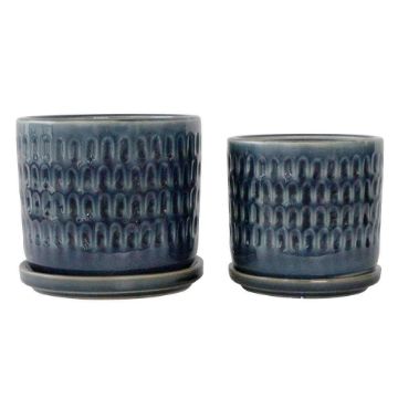 Picture of Hammered Planters with Saucer 5" and 6" - Set of 2