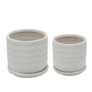 Picture of Hammered Planters with Saucer 5" and 6" - Set of 2