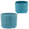Picture of Footed Etched Planter 10" and 12" - Set of 2 - Sky
