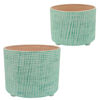 Picture of Checkered Footed Planter 10" and 12" - Set of 2 -