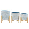 Picture of Planter 8" with Wood Stand - Light Blue