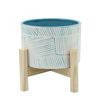 Picture of Planter 6" with Wood Stand - Light Blue