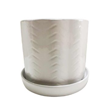 Picture of Chevron Planter with Saucer 6" and 8" - Set of 2 -