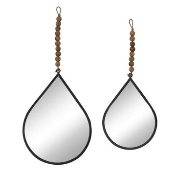 Picture of Tear Drop Wall Mirrors - Set of 2 - Gun Metal