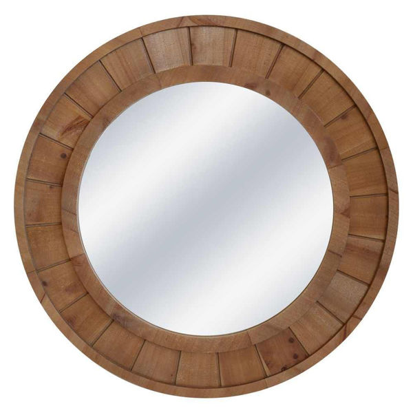 Picture of Wall Mirror 28" Wood Frame - Brown