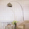 Picture of Metal 77" Arch Floor Lamp with Marble Base - Silve