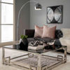 Picture of Metal 77" Arch Floor Lamp with Marble Base - Silve