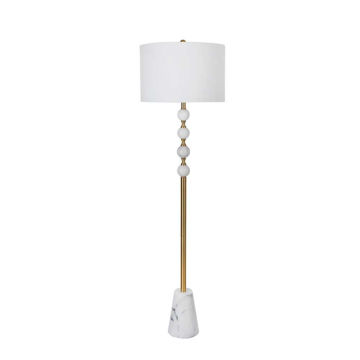 Picture of Marble 65" 3-Ball Cone Base Floor Lamp - White and