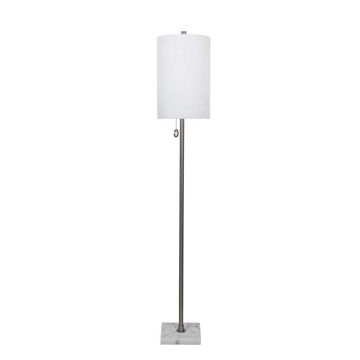 Picture of Metal 62" Floor Lamp with Marble Base - Silver