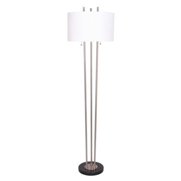 Picture of Metal 61" 3-Post Floor Lamp with Marble Base - Sil