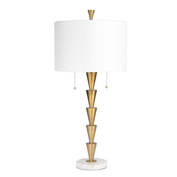 Picture of Stacked Cones 34" Table Lamp with Marble Base - Br
