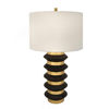 Picture of Stacked 31" Brass Table Lamp with USB - Gold and B