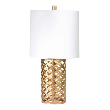 Picture of Open Weave 24" Metal Table Lamp - Gold