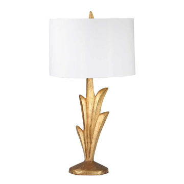 Picture of Resin Leaf 29" Table Lamp with White Shade - Gold